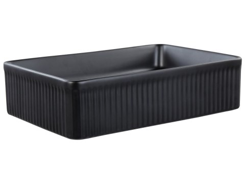 Umywalka nablatowa ceramiczna 50 x 34 cm czarna GELDO