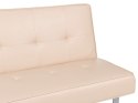 Sofa z funkcją spania skóra ekologiczna beżowa 189 cm DERBY mała