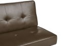 Sofa z funkcją spania skóra ekologiczna brązowa 189 cm DERBY mała