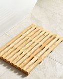 Mata łazienkowa bambusowa 53 x 36 cm jasne drewno BARTOW Lumarko!
