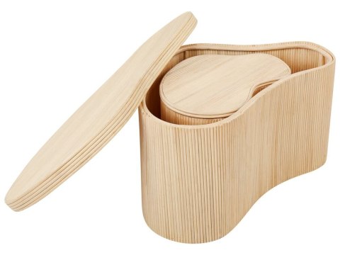 Zestaw 2 stolików kawowych rattanowych naturalny SALANTI