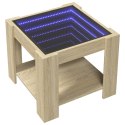 Stolik kawowy z LED, dąb sonoma, 53x53x45 cm Lumarko!