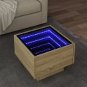 Stolik boczny z LED, dąb sonoma, 40x40x30 cm Lumarko!