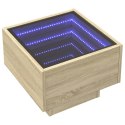 Stolik boczny z LED, dąb sonoma, 40x40x30 cm Lumarko!