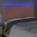 Zagłówek do łóżka z LED, różowy, 160x5x118/128 cm, aksamit Lumarko!