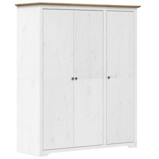 Szafa BODO, biało-brązowa, 146x53,5x173 cm, lite drewno sosnowe Lumarko!