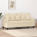 2-osobowa sofa, kremowa, 140 cm, tapicerowana tkaniną Lumarko!