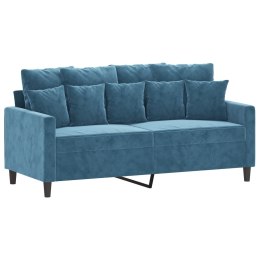 Sofa 2-osobowa, niebieski, 140 cm, tapicerowana aksamitem Lumarko!