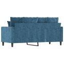 Sofa 2-osobowa, niebieski, 140 cm, tapicerowana aksamitem Lumarko!