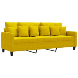 Sofa 3-osobowa, żółty, 180 cm, tapicerowana aksamitem Lumarko!