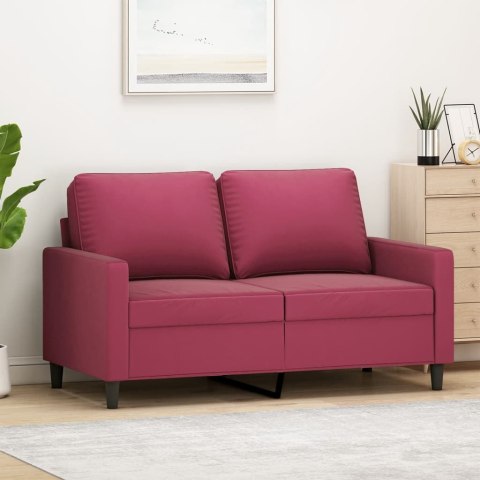 Sofa 2-osobowa, winna czerwień, 120 cm, tapicerowana aksamitem Lumarko!