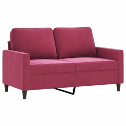 Sofa 2-osobowa, winna czerwień, 120 cm, tapicerowana aksamitem Lumarko!