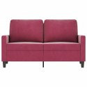 Sofa 2-osobowa, winna czerwień, 120 cm, tapicerowana aksamitem Lumarko!