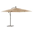 Parasol ogrodowy z LED, stalowy słupek, brązowy, 290x290x238 cm Lumarko!