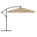 Parasol ogrodowy z LED, stalowy słupek, brązowy, 290x290x238 cm Lumarko!