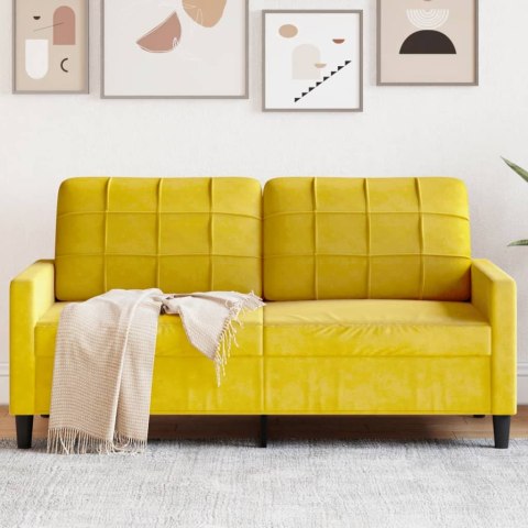 Sofa 2-osobowa, żółta, 140 cm, tapicerowana aksamitem Lumarko!