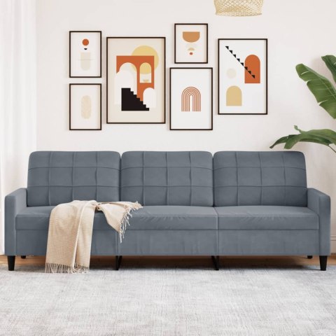 Sofa 3-osobowa, ciemnoszara, 210 cm, obita aksamitem Lumarko!