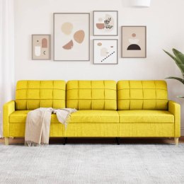 Sofa 3-osobowa, jasnożółta, 210 cm, tapicerowana tkaniną Lumarko!