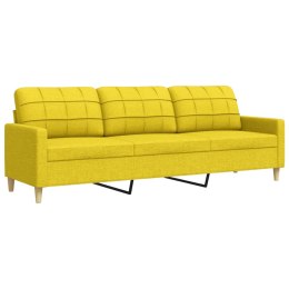 Sofa 3-osobowa, jasnożółta, 210 cm, tapicerowana tkaniną Lumarko!