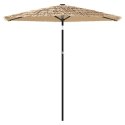 Parasol ogrodowy z LED, stalowy słupek, brązowy, 223x223x231 cm Lumarko!