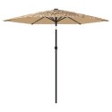 Parasol ogrodowy z LED, stalowy słupek, brązowy, 223x223x231 cm Lumarko!