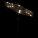 Parasol ogrodowy z LED, stalowy słupek, brązowy, 223x223x231 cm Lumarko!