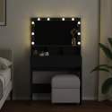 Toaletka z oświetleniem LED, czarna, 80x41x134,5 cm Lumarko!