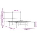 Metalowa rama łóżka z wezgłowiem, dąb sonoma, 120x200 cm Lumarko!