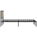 Metalowa rama łóżka z wezgłowiem, dąb sonoma, 183x213 cm Lumarko!