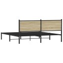 Metalowa rama łóżka z wezgłowiem, dąb sonoma, 183x213 cm Lumarko!