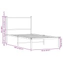 Metalowa rama łóżka z wezgłowiem, dąb sonoma, 90x200 cm Lumarko!