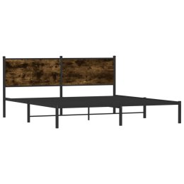 Metalowa rama łóżka z wezgłowiem, przydymiony dąb, 160x200 cm Lumarko!