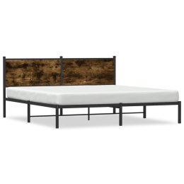 Metalowa rama łóżka z wezgłowiem, przydymiony dąb, 183x213 cm Lumarko!