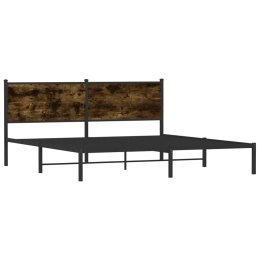 Metalowa rama łóżka z wezgłowiem, przydymiony dąb, 183x213 cm Lumarko!