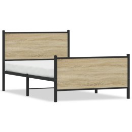 Rama łóżka z wezgłowiem i zanóżkiem, dąb sonoma 100x190 cm Lumarko!