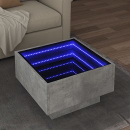 Stolik kawowy z LED, szarość betonu, 50x50x30 cm Lumarko!