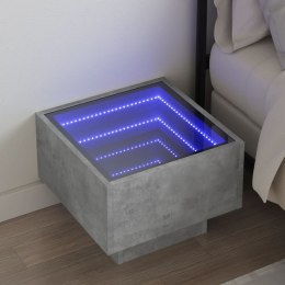 Stolik kawowy z LED Infinity, szarość betonu, 40x40x30 cm Lumarko!