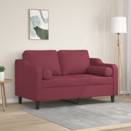 2-osobowa sofa z poduszkami, winna czerwień, 120 cm, tkanina Lumarko!