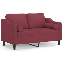 2-osobowa sofa z poduszkami, winna czerwień, 120 cm, tkanina Lumarko!