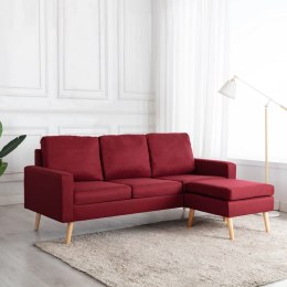 3-osobowa sofa z podnóżkiem winna czerwień tapicerowana tkaniną Lumarko!