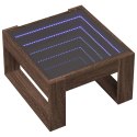 Stolik kawowy z LED Infinity, brązowy dąb, 50x53x30 cm Lumarko!