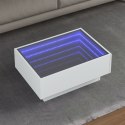 Stolik kawowy z LED, biały, 70x50x30cm, materiał drewnopochodny Lumarko!