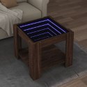 Stolik kawowy z LED, brązowy dąb, 53x53x45 cm Lumarko!