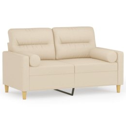 2-osobowa sofa z poduszkami, kremowa, 120 cm, tkanina Lumarko!