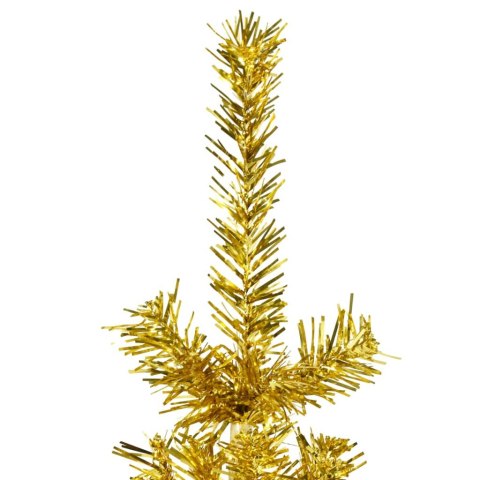 Smukła choinka połówka ze stojakiem, sztuczna, złota, 150 cm Lumarko!