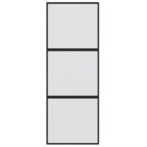Drzwi przesuwne, czarne, 76x205 cm, szkło hartowane, aluminium Lumarko!