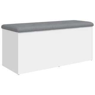 VidaXL Ławka ze schowkiem, biała, 102x42x45 cm, drewno konstrukcyjne