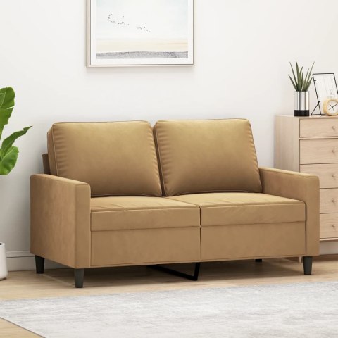 Sofa 2-osobowa, brązowy, 120 cm, tapicerowana aksamitem Lumarko!