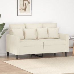 Sofa 2-osobowa, kremowy, 120 cm, tapicerowana aksamitem Lumarko!