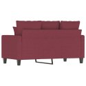 Sofa 2-osobowa, winna czerwień, 120 cm, tapicerowana tkaniną Lumarko!